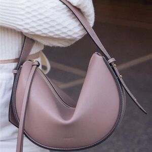 Aallyn Elara Leather Convertible Bag in Blush / Gold